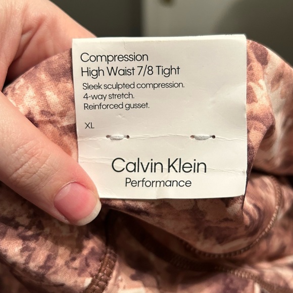 NWT Calvin Klein Sz XL Marble Compression High Waist 7/8 Tights Leggings! - Picture 8 of 13
